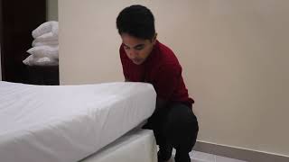 طريقة ترتيب السرير في الفنادق How to make the bed in hotels