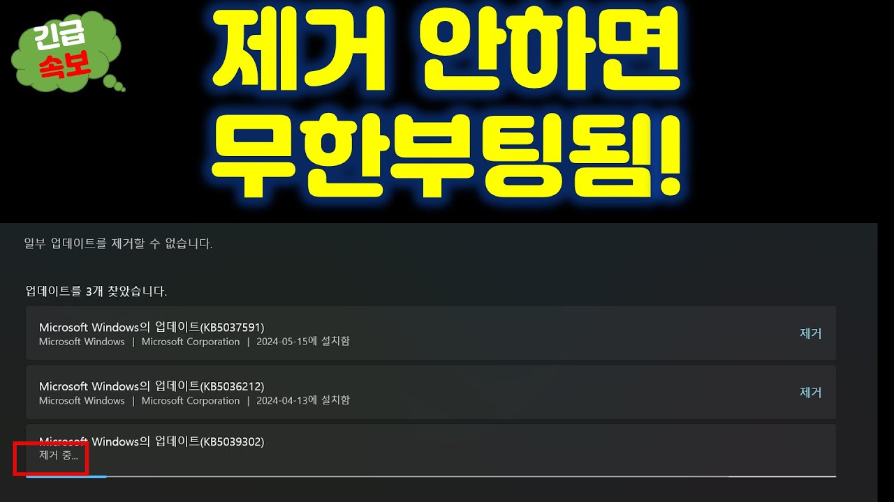 [긴급속보] 당장 제거 하지 않으면 윈도우 무한 부팅됩니다 빨리 제거 하세요!