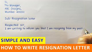 How to write Resignation letter for company manager | Simple and easy resignation letter format