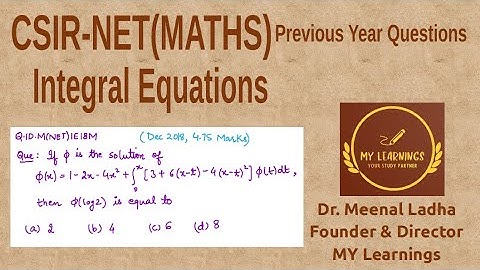 Convolution kernel for Volterra Integral Equation Question UGC NET (Q.ID.M(NET)IE18M)