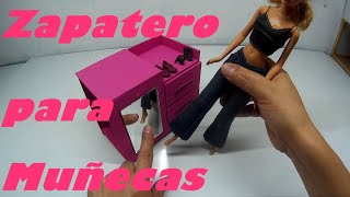 Como hacer un mini clóset zapatero para muñecas Barbie