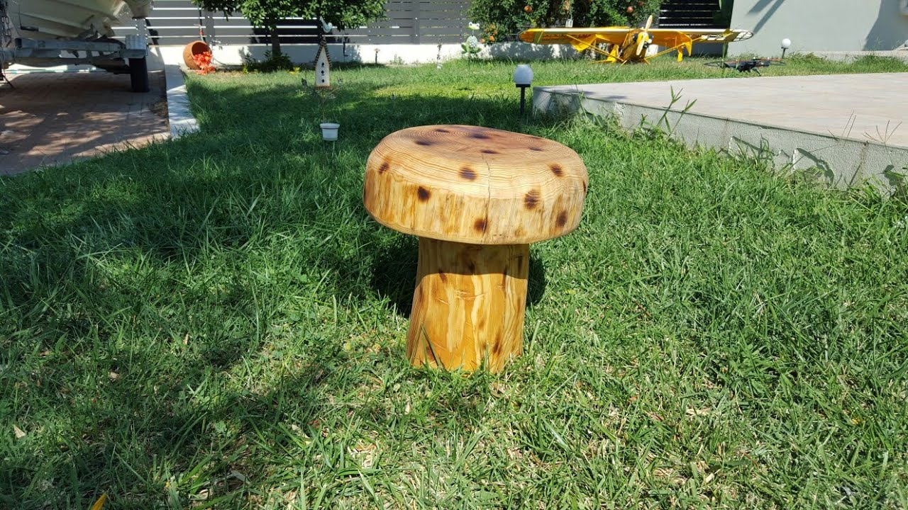 Wood Creations Wooden Mushroom Stool Youtube