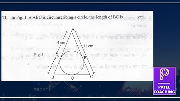In the fig 1 triangle ABC is circumscribing a circle, the length of BC Imp class 10 Qu cbse