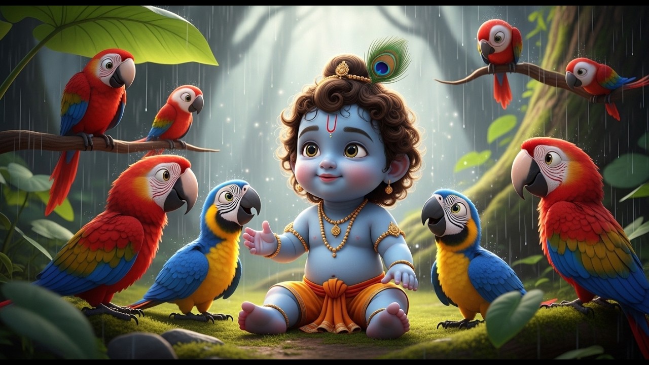 Shree Krishna Govind Hare Murari | Cute Peaceful Krishna Bhajan | Divine Calm & Positive Energy