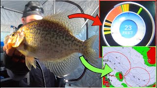 How to Catch TONS of Crappies Ice Fishing + FLASHER CAM