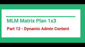 Part 12 - Dynamic Admin Content l | MLM Website using PHP and MySQL | Matrix Plan 1X3