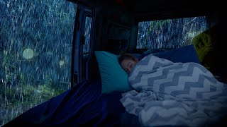 Barulho de Chuva e Trovoadas a na Janela do Carro para Dormir - Diga Adeus à noite Sem dormir | ASMR