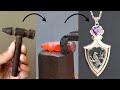 making knife pendant out of rusty hammer - unique handmade jewelry ideas