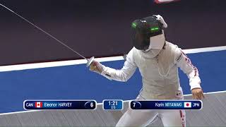 Shanghai GP 2018 Women's Foil Semi Final 2   Miyawaki JPN vs Harvey CAN