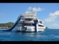 Funair  superyacht toys including our yacht slide climbing wall and floating island