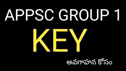 APPSC GROUP 1 ANSWER KEY|| #GROUP1KEY