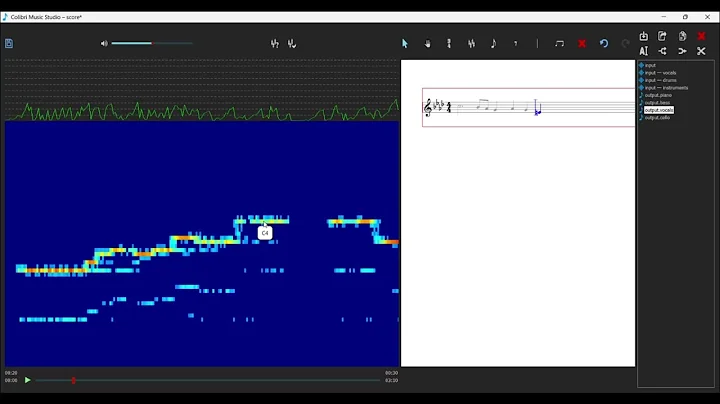 Colibri音楽スタジオで音楽トランスクリプトをDIY