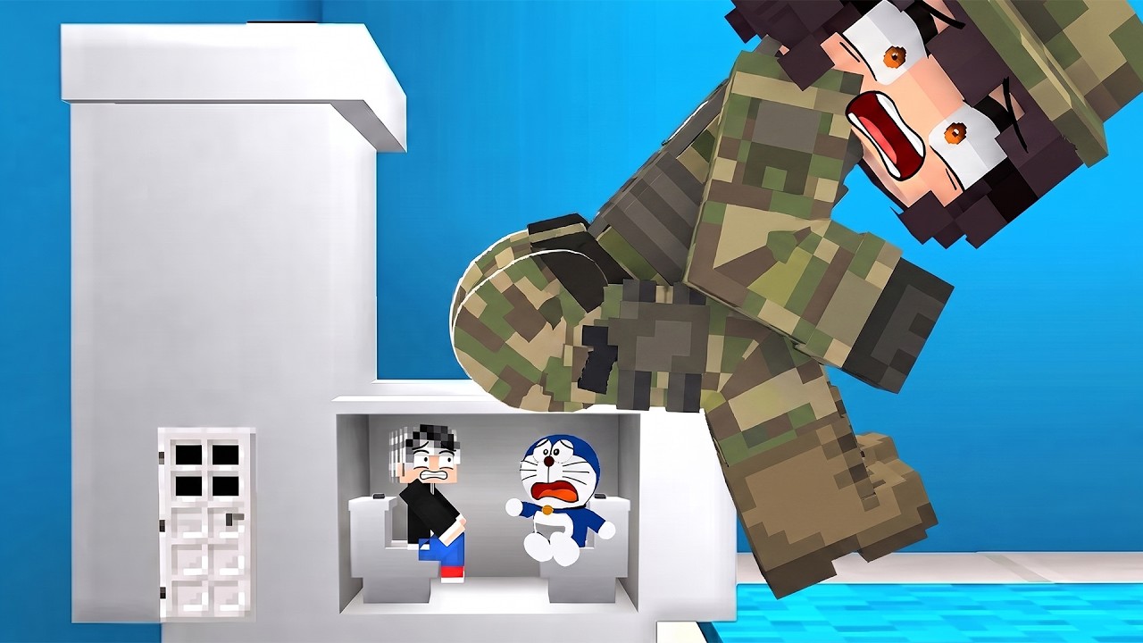 ASKER KIZ GÖKÇE'nin Tuvaletinde Gizlice Saklandık - Minecraft