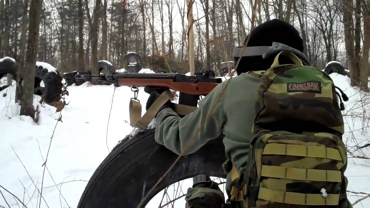 Airsoft in the snow Take The Base Scenario YouTube