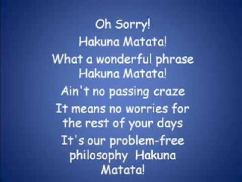 hakuna matata 中文歌詞 – Mitenand