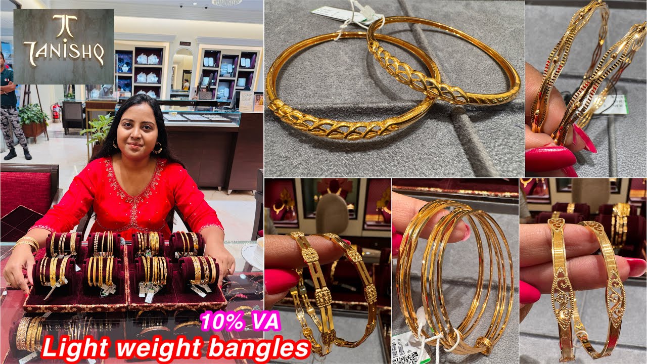 10% VA Light weight 22KT New Gold bangles from Tanishq |✨😲New Stylish & trendy gold bangles designs