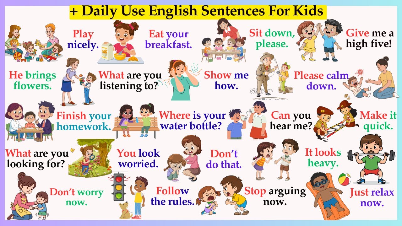 Daily Use English Sentences / Learn English / Spoken English for kids / Improve English for Kids✅