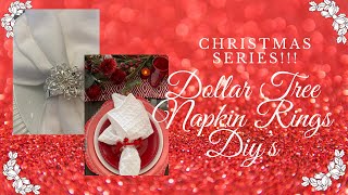 DIY DOLLAR TREE & HOBBY LOBBY CHRISTMAS NAPKIN RINGS! DECORATE WITH ME! CHRISTMAS SERIES!