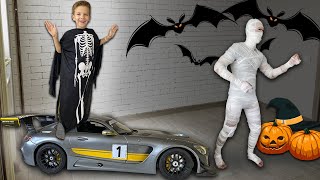 Cars help Mark solve Halloween problems