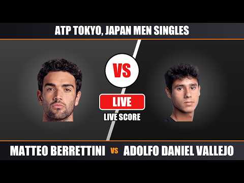 Video Matteo Berrettini vs Adolfo Daniel Vallejo Live Score - ATP Tokyo, Japan Men Singles