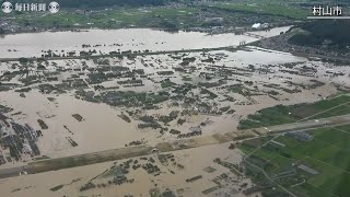 最上川4カ所氾濫　山形大雨、住宅浸水