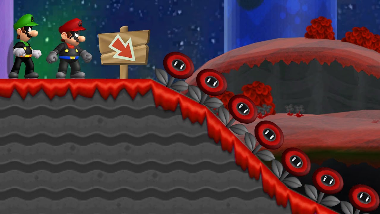 Dark Super Mario Bros. Wii Walkthrough - World 1