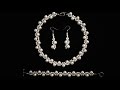 Beginners DIY jewelry pearl set -beaded necklace, bracelet, earrings