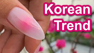 Korean Nail Art Trend - BLUSH Nails 😊 Circular Ombre Tutorial