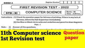 11th computer science revision question paper 2022/11th computer science revision test questionpaper