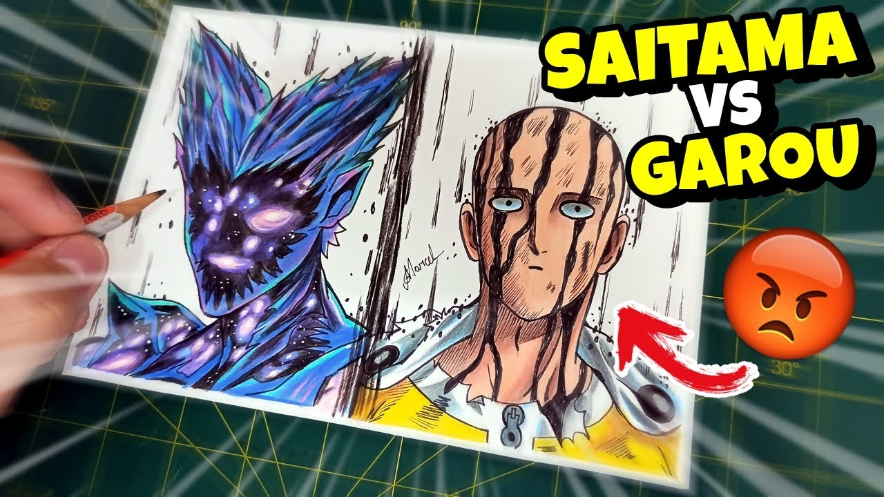 How to draw SAITAMA vs GAROU COSMOS Fanart step by step #1 