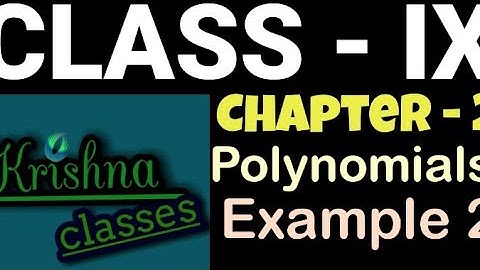 Class 9th Mathematics, Chapter 2 | Polynomials | Example 2 #ncertchapter2 #krishnaclasses