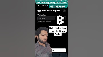 Defi Risks: Key Insight Blum Code || Blum Video Code Today #blum #shorts #mrsaif