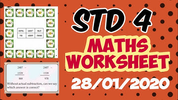 VICTERS CHANNEL STD 4 Mathematics worksheet28/01/2021