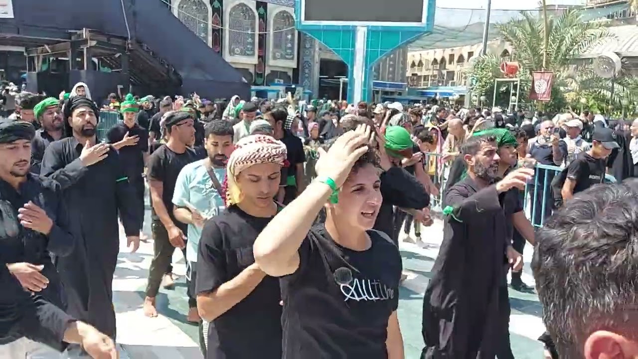 دخوليه موكب زيد الشهيد اهالي النجف الاشرف ناحيه العباسيه منطقة العريان الى كربلاء