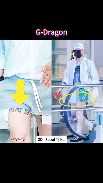 Today GD is wearing green shorts, can see his tattoo 💚 Seoul ✈️ KL #지드래곤 #지디 #gdragon #gd #shorts