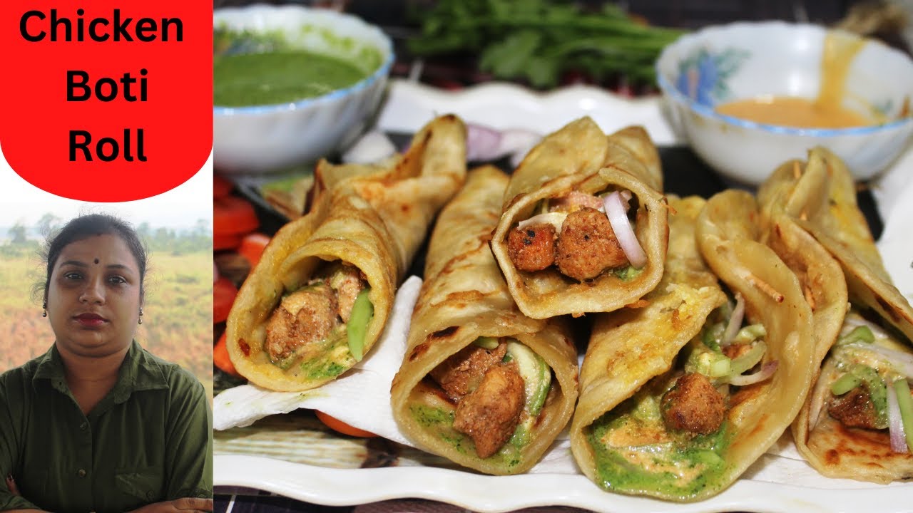 Chicken Boti Roll // অল্প সময়ে গ্রীন সস ও চিকেন বটি রোল তৈরী // चिकन ...