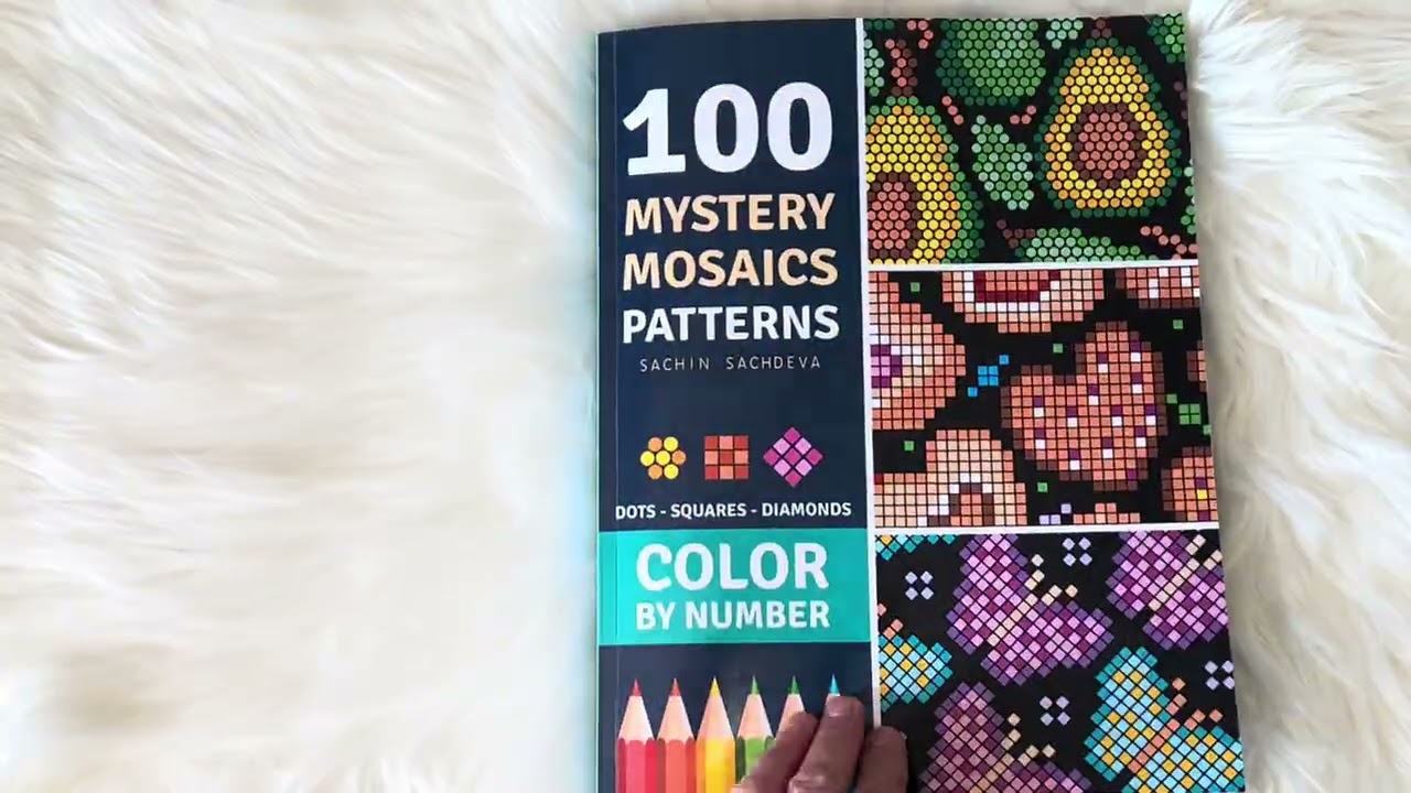 洋書 VIEW ON COLOUR 6 100 Mystery Mosaics Patterns Colouring Book | Color By Number
