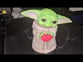 Baby yoda 3d print holding heart time-lapse