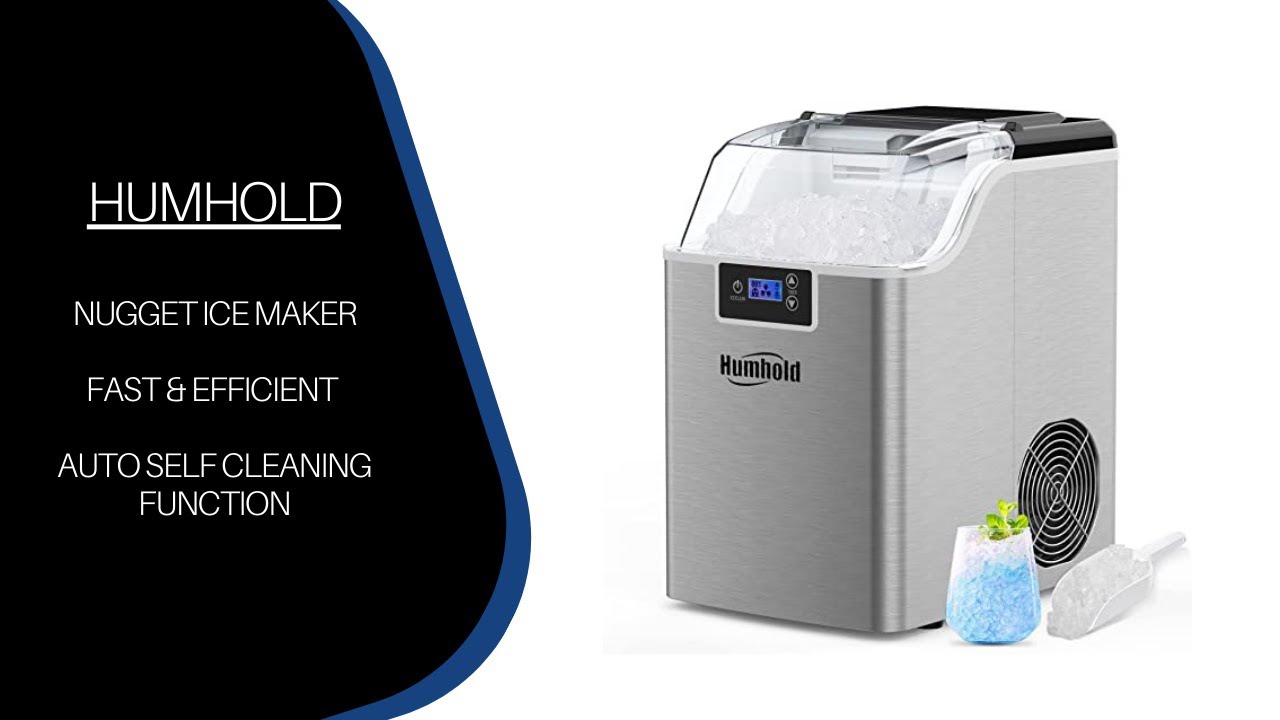 HUMHOLD Nugget Ice Maker Countertop, 44Lbs Pebble Ice Per Day