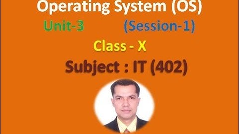 Operating System(OS) Class-X IT(402) By: Pankaj Kumar Mishra