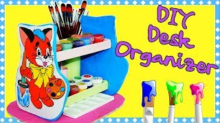 DIY Desk Decor and Organization Ideas | DIY Desk Organizer Cardboard | DIY acrylic paints Organizer