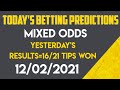 My Football Bets & Predictions, Match Odds  02/08/20