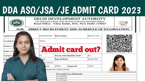 Dda admit card 2023 | DDA aso/jsa/je/AAO admit card 2023 kaise dekhe | DDA Admit Card Release Date