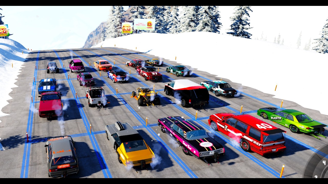 Drag Cars VS Massive Slope!!