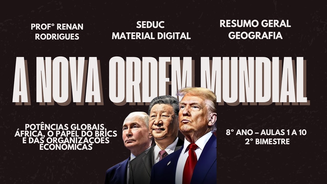 Potências Globais, BRICS, África e Organizações | 2º BIMESTRE - 8º ANO - GEOGRAFIA - PROFº RENAN