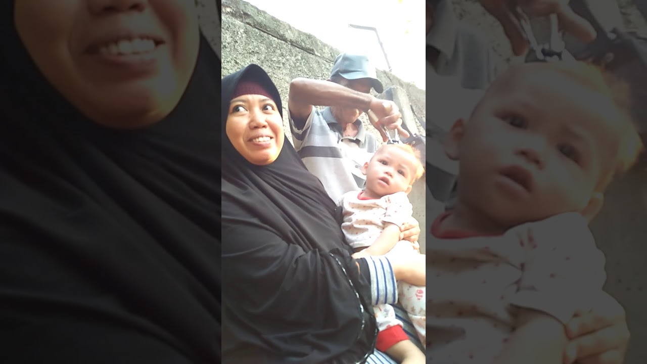 Yusuf A A waktu  di potong  rambutnya marah dan nangis ga 