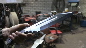 Forging a Seax Bowie knife, part 2, making the handle.