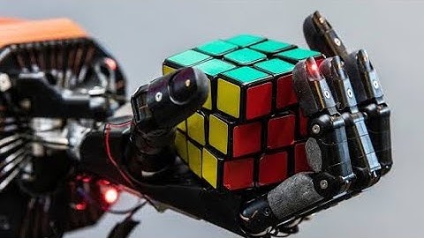 AI ROBOT SOLVE RUBIK CUBE WITH ONE HAND || ROBOT HAND