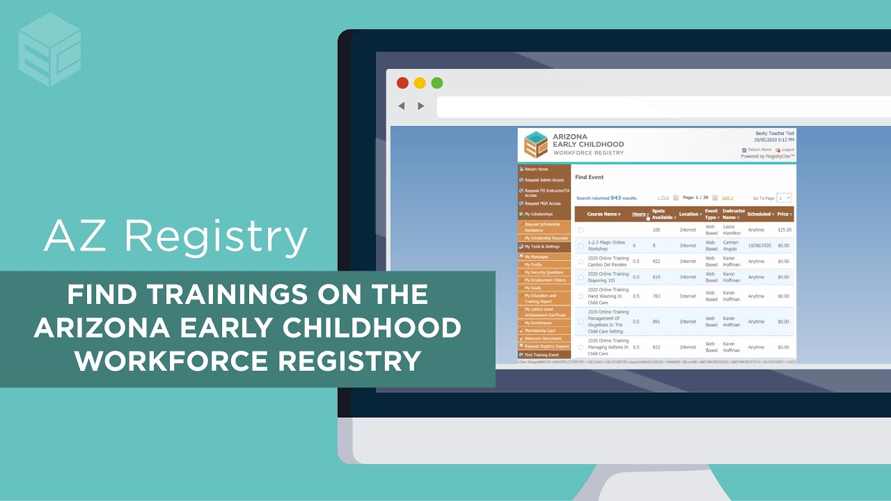 Find Trainings On The Arizona Early Childhood Workforce Registry YouTube