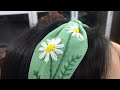 How to make Simple Headband embroidered ?/ Cài tóc thêu hoa cúc trắng đơn giản, dễ thực hiện!